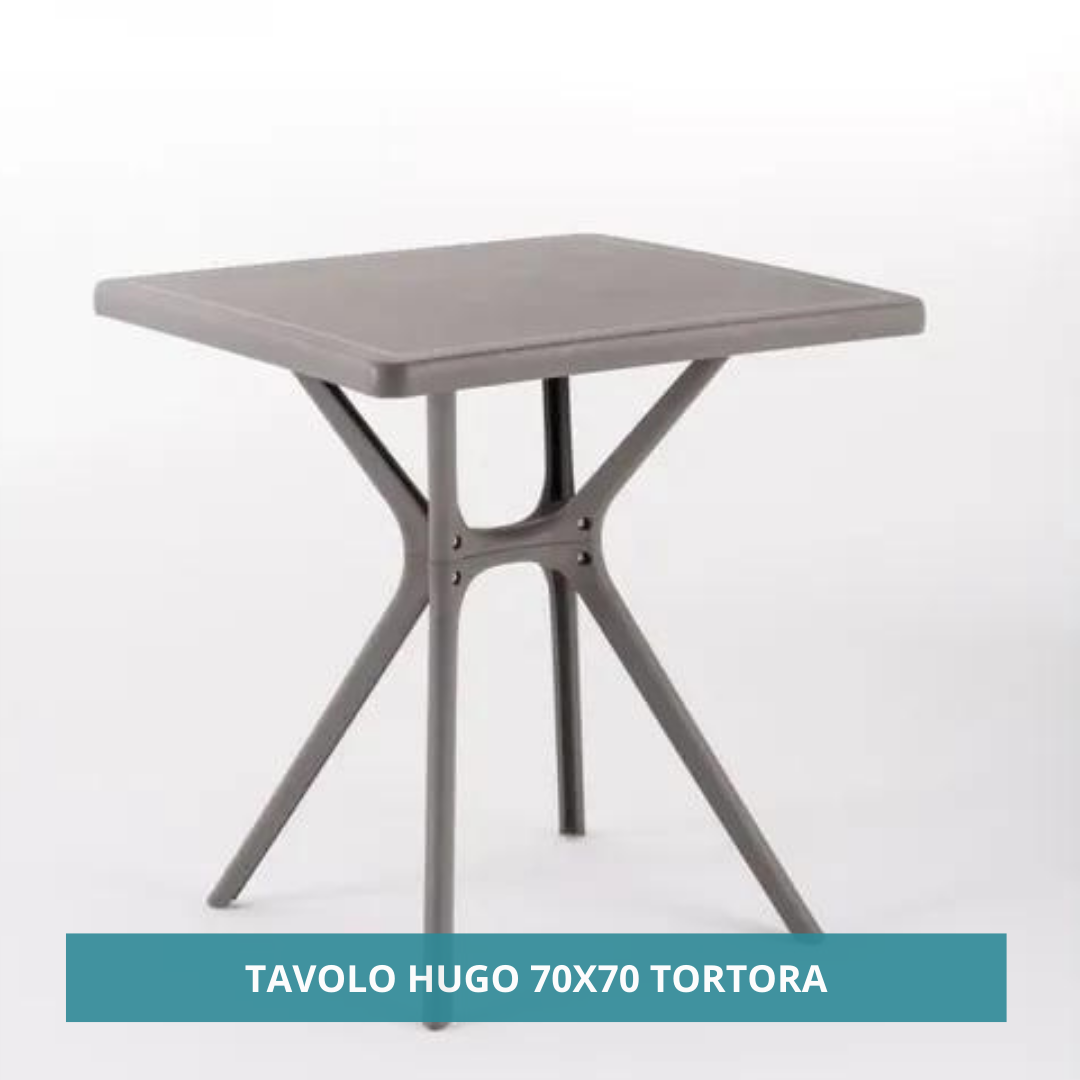 Tavolo polipropilene 70x70 Hugo tortora 