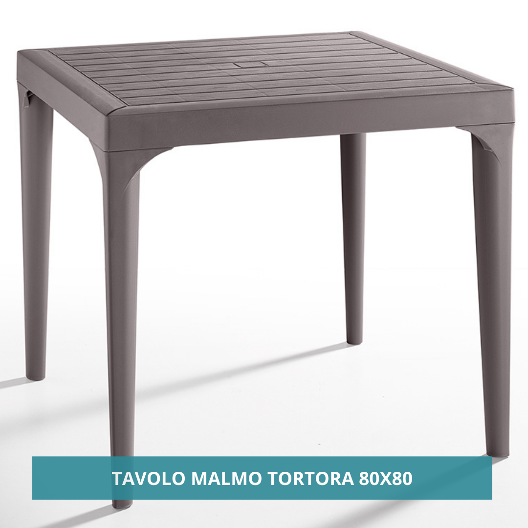 Tavolo polipropilene 80x80 Malmo tortora Bica