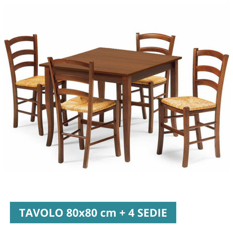 Set Tavolo + 4 sedie paesane